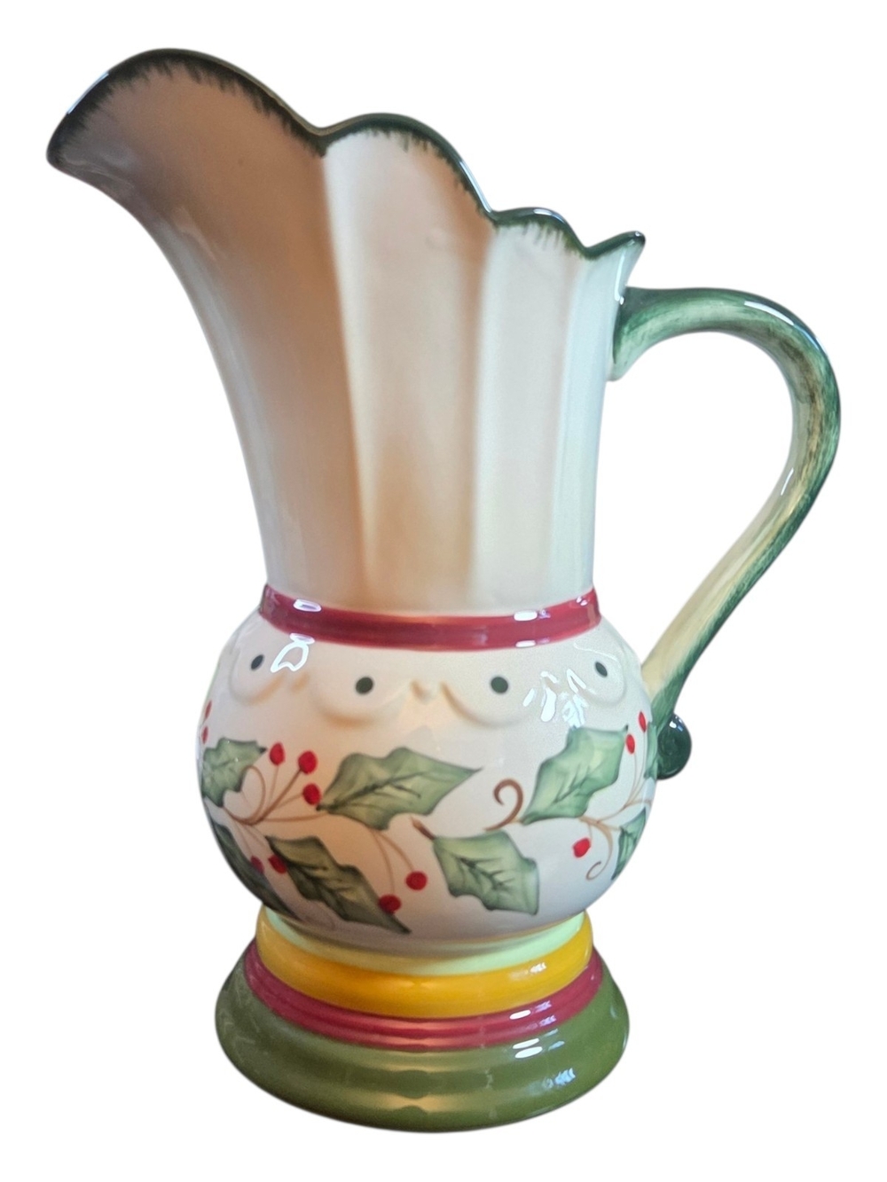 Jay Imports  Ceramic Holly Pitcher